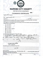 Fire clearance certificate 